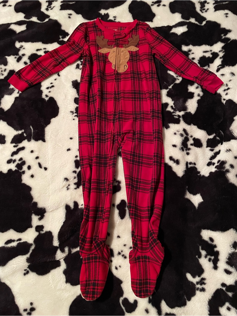 Carter’s Just One You Moose Fuzzy Pajama Footie Zippy Size 4T
